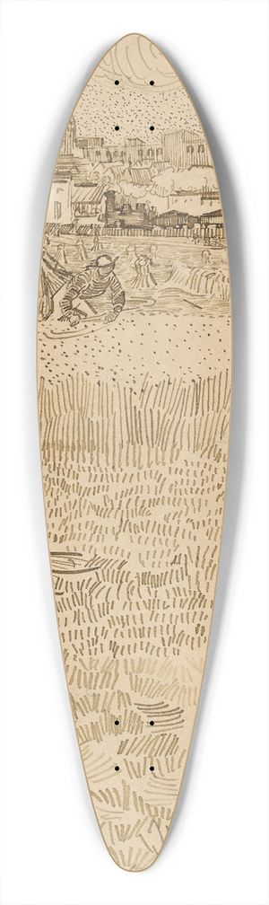 Vincent van Gogh - Arles; View from the Wheatfields 39.3 inch art pintail longboard deck