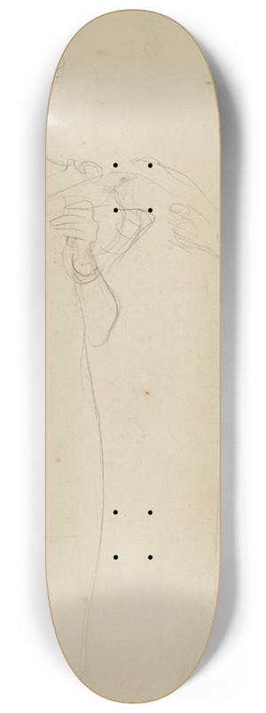 Gustav Klimt - Zwei Studien nach singenden Mdchen (Two Studies of a Singing Girl) 8.25 inch art skate deck