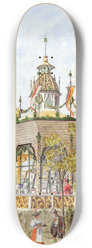 Gustav Korompay - Der Gabentempel des Wiener Schtzenfestes von 1898 8.25 inch art skate deck