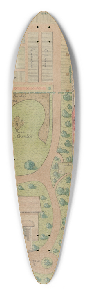 Virginia Richards - Ground Plan for Cottage 39.3 inch art pintail longboard deck