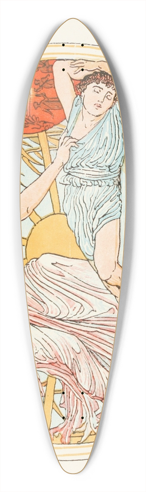 Walter Crane - Fortune and the Boy 39.3 inch art pintail longboard deck