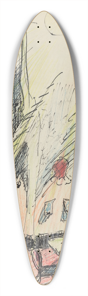 Walter Gramatt - Das leere Caf (The Empty Caf) 39.3 inch art pintail longboard deck
