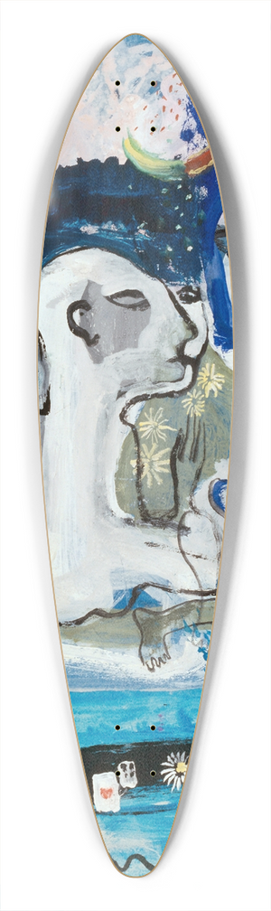 Walter Kurt Wiemken - Liebespaar 39.3 inch art pintail longboard deck