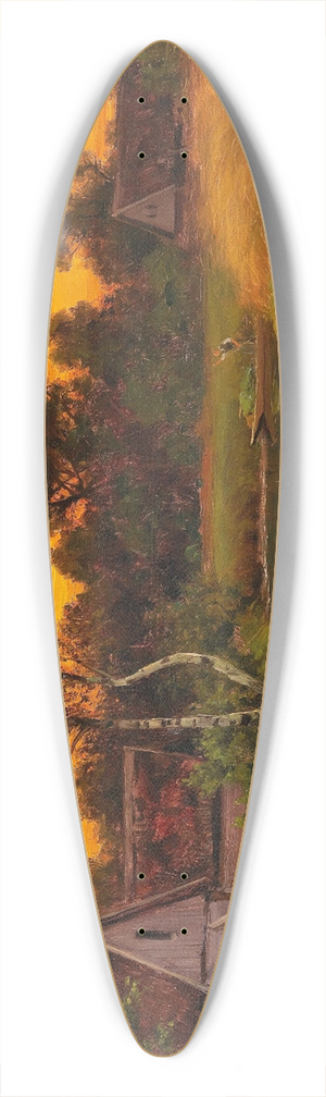Walter Moras - Idyllic Evening Scene on the Spree 39.3 inch art pintail longboard deck