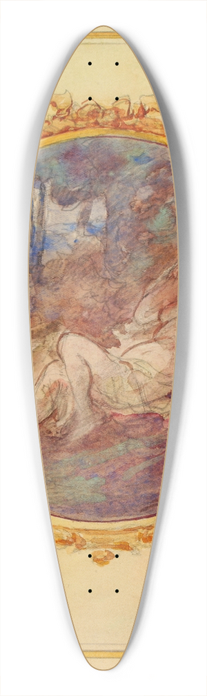 Walter Shirlaw - Figure Study for Decorative Panel 39.3 inch art pintail longboard deck