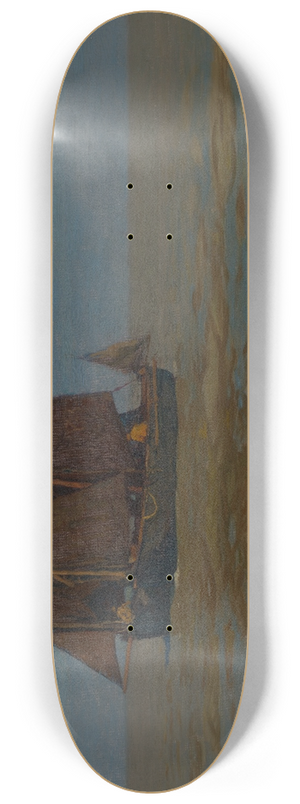 Gustav Schnleber - Fischerboote bei La Panne 8.25 inch art skate deck