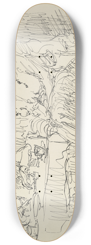 Gustav Schraegle - Dame und Herr am Kaffeetisch 8.25 inch art skate deck Gustav Schraegle - Dame und Herr am Kaffeetisch 8.25 inch art skate deck