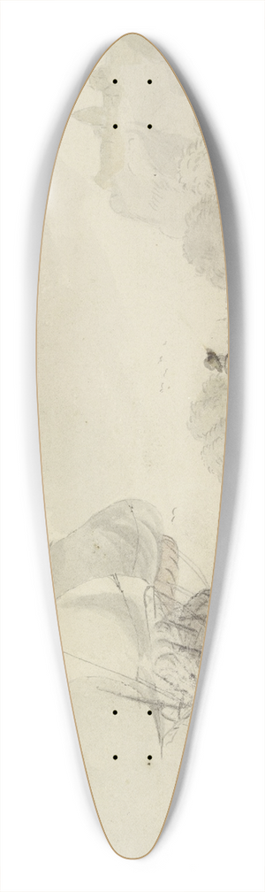 Wigerus Vitringa - Bewegte See, links segelt ein groes Schiff, rechts ein Ruderboot mit vier Mann 39.3 inch art pintail longboard deck