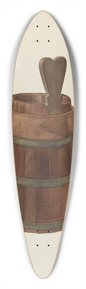 Wilbur M Rice - Wooden Noggin 39.3 inch art pintail longboard deck