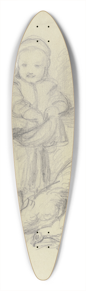 Wilhelm Amandus Beer - Kleines Mdchen Hhner ftternd 39.3 inch art pintail longboard deck
