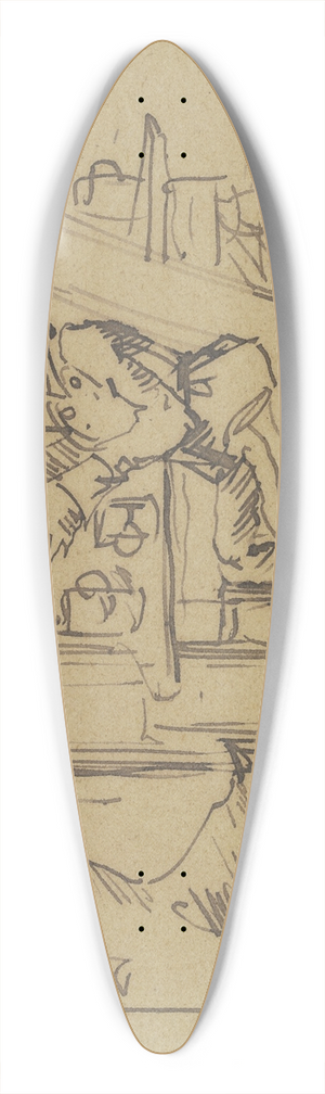 Wilhelm Busch - Herr Knopp wird im Wirtshaus begrt 39.3 inch art pintail longboard deck