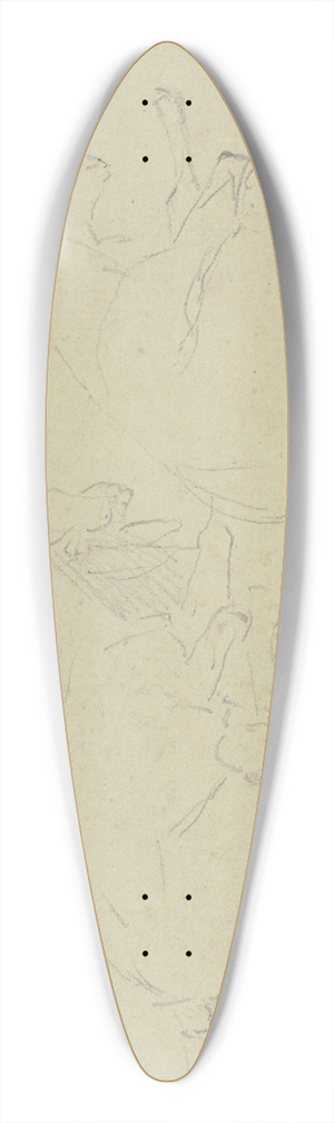 Wilhelm Gentz - Two goats 39.3 inch art pintail longboard deck