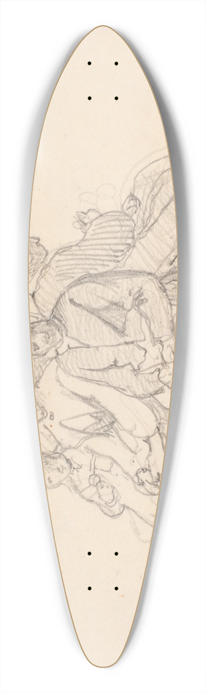 Wilhelm Marstrand - Siddende svenske bondekoner 39.3 inch art pintail longboard deck