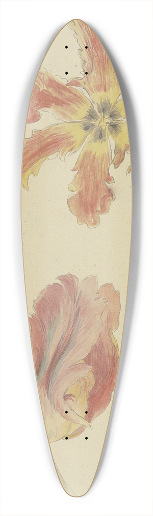 Wilhelm Steinhausen - Parrot tulips 39.3 inch art pintail longboard deck