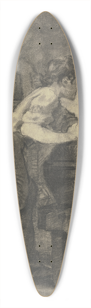 Wilhelm Trbner - Ein junger Schreiner hobelt in der Werkstatt an einem Sarg 39.3 inch art pintail longboard deck