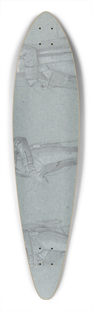 Wilhelm von Kobell - Three studies on a man on a saddle 39.3 inch art pintail longboard deck