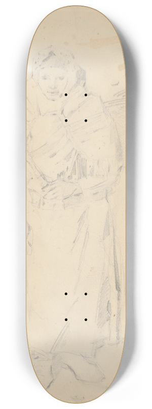 Gustv Mall - Old Woman with a Hamper (Study of a Woman Carrying Twigs) 8.25 inch art skate deck