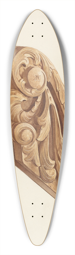 Willard Hazen - Ships Billethead 39.3 inch art pintail longboard deck