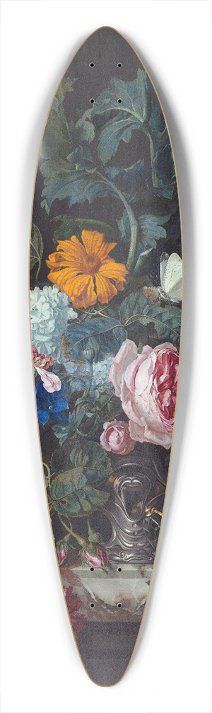 Willem van Aelst - Flower Still Life with a Timepiece 39.3 inch art pintail longboard deck
