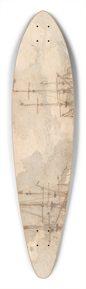 Willem van de Velde the Younger - Dutch Ships at Anchor 39.3 inch art pintail longboard deck