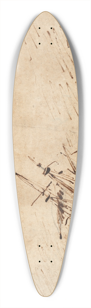 Willem van de Velde the Younger - Ships in a storm 39.3 inch art pintail longboard deck