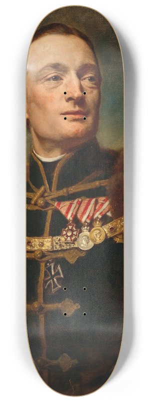 Gyula Benczr - Portrait of an Officer 8.25 inch art skate deck