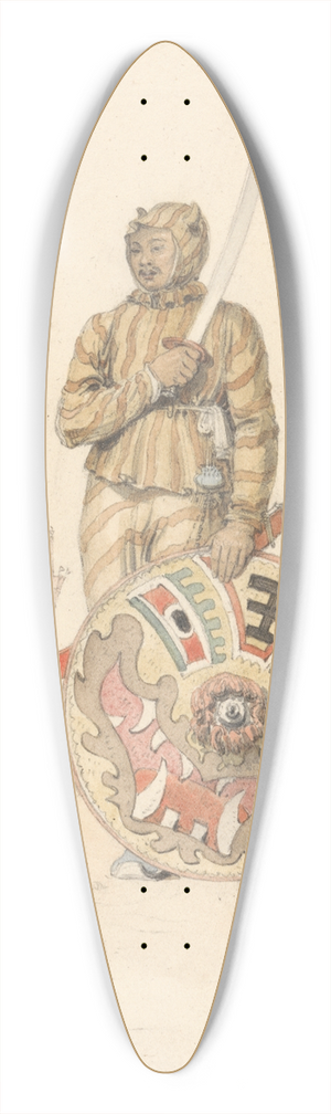 William Alexander - A Chinese Warrior 39.3 inch art pintail longboard deck