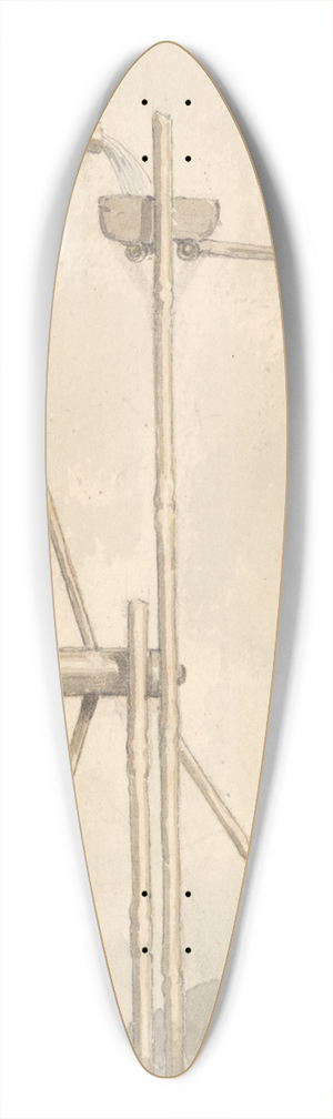 William Alexander - Section of a Wheel for Elevating Water 39.3 inch art pintail longboard deck