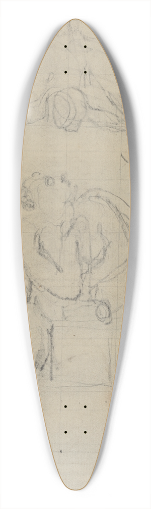 William Blake - Los and His Spectre (verso) 39.3 inch art pintail longboard deck
