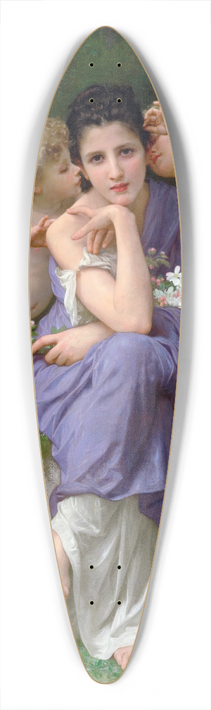 William Bouguereau - Chansons de printemps 39.3 inch art pintail longboard deck
