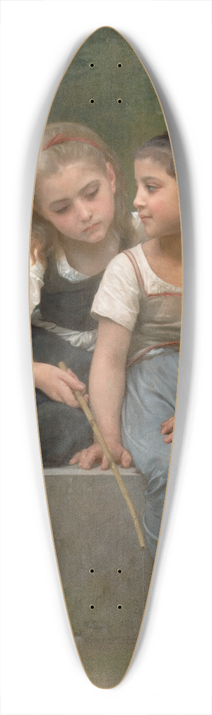 William Bouguereau - Fishing For Frogs 39.3 inch art pintail longboard deck