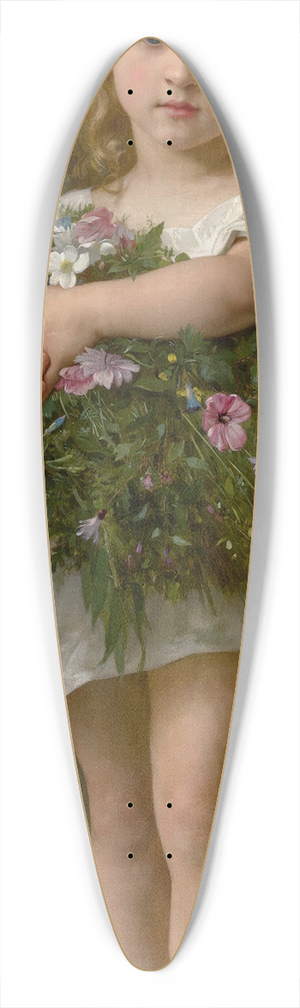 William Bouguereau - Fleurs De Printemps 39.3 inch art pintail longboard deck