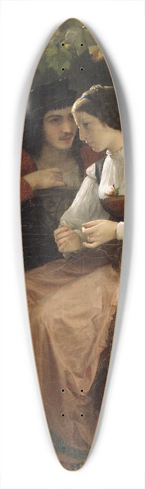 William Bouguereau - The Proposal 39.3 inch art pintail longboard deck