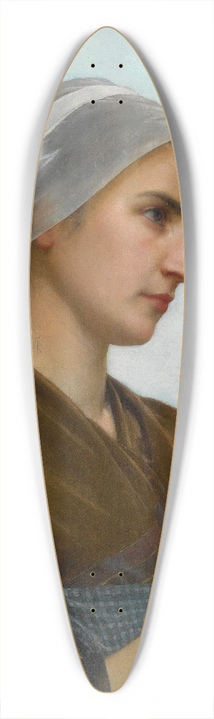 William Bouguereau - Tricoteuse Bretonne 39.3 inch art pintail longboard deck