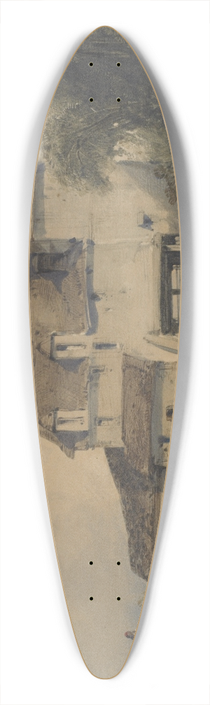 William Callow - Mill at Charenton 39.3 inch art pintail longboard deck