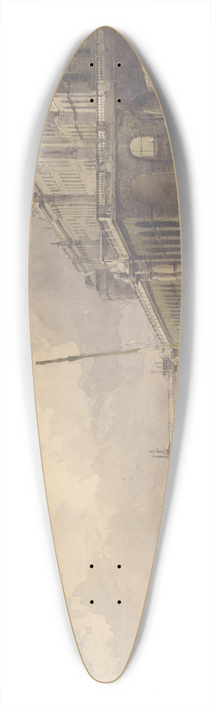 William Edward Dighton - Somerset House and Waterloo Bridge 39.3 inch art pintail longboard deck