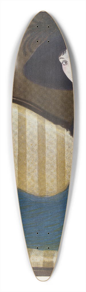 William Ely Hill - Why worry about Mona Lisa 39.3 inch art pintail longboard deck