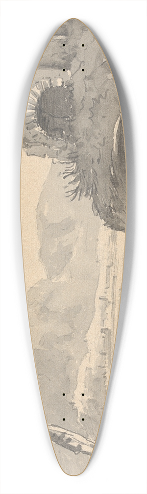 William Gilpin - Landscape with Large Cruciform 39.3 inch art pintail longboard deck