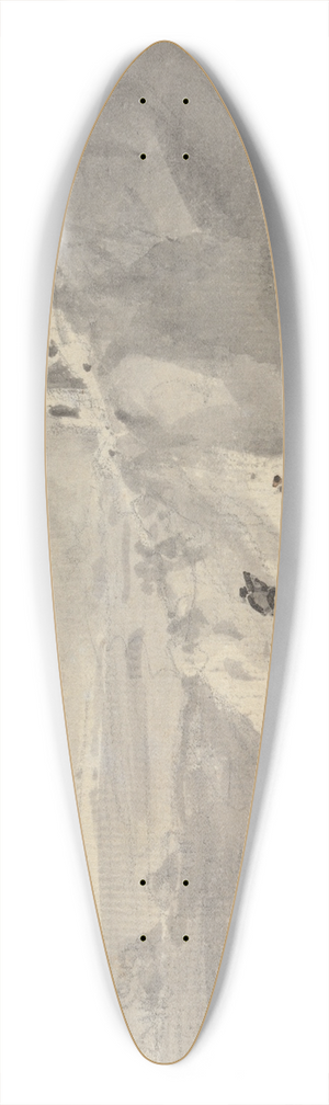 William Gilpin - Three Figures in a Hilly Landscape with Ruins, beyond 39.3 inch art pintail longboard deck