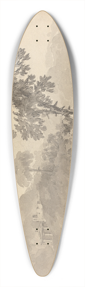 William Gilpin - Three Figures in a Landscape 39.3 inch art pintail longboard deck