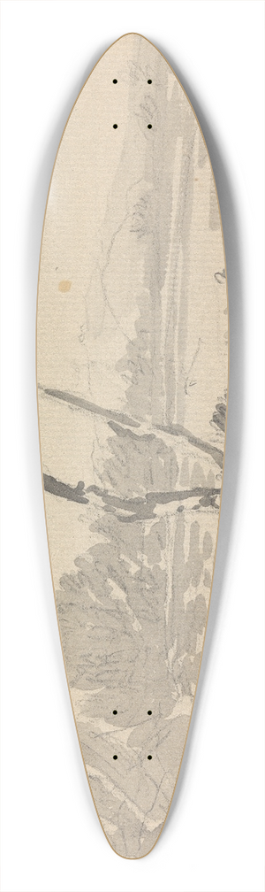 William Gilpin - Tree and Lake 39.3 inch art pintail longboard deck