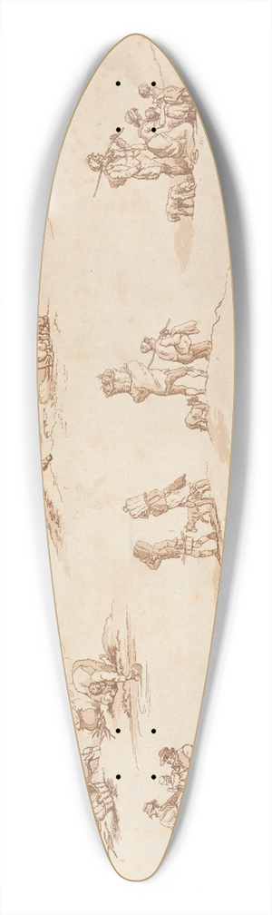 William Henry Pyne - Miscellaneous Figures 39.3 inch art pintail longboard deck
