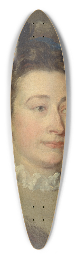 William Hogarth - Girl in a Plumed Hat 39.3 inch art pintail longboard deck
