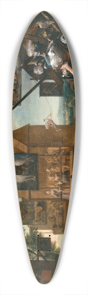 William Hogarth - Southwark Fair 39.3 inch art pintail longboard deck