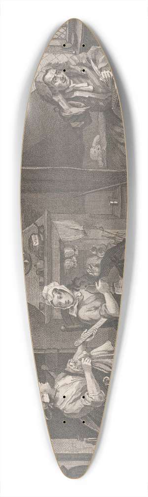 William Hogarth - The Distressed Poet 39.3 inch art pintail longboard deck
