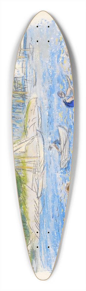 William James Glackens - Bathers, Annisquam 39.3 inch art pintail longboard deck