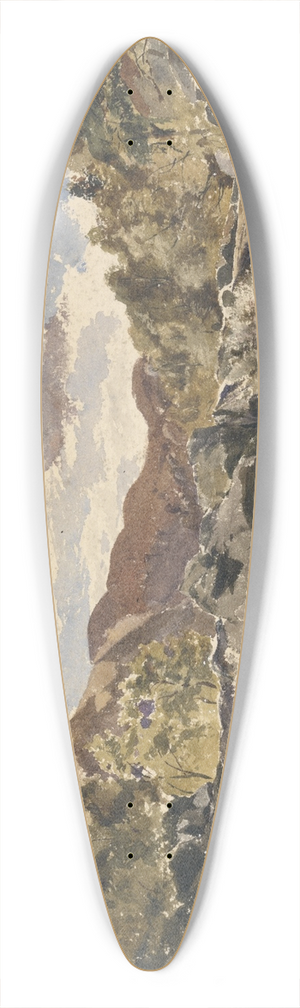 William James Mller - A Mountain Torrent 39.3 inch art pintail longboard deck