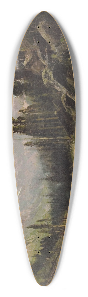 William Keith - View of Mount Shasta 39.3 inch art pintail longboard deck