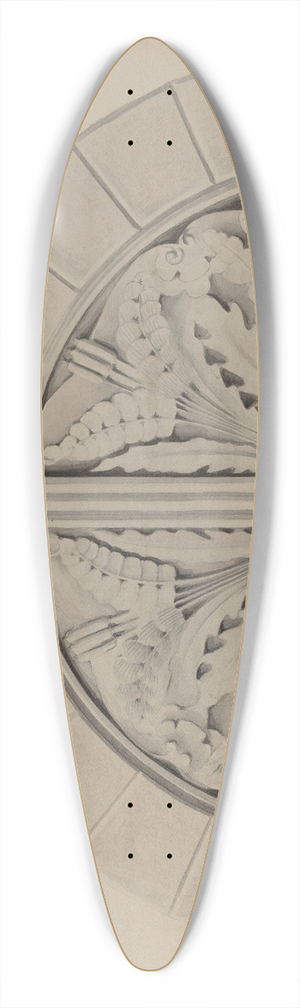 William Kerby - Architectural Ornament 39.3 inch art pintail longboard deck