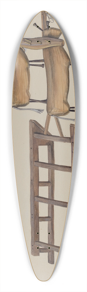 William Kerby - Toy Sledge and Oxen 39.3 inch art pintail longboard deck